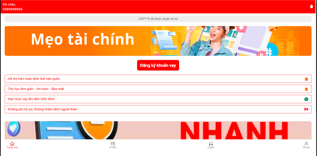 mã nguồn app vay tài chính